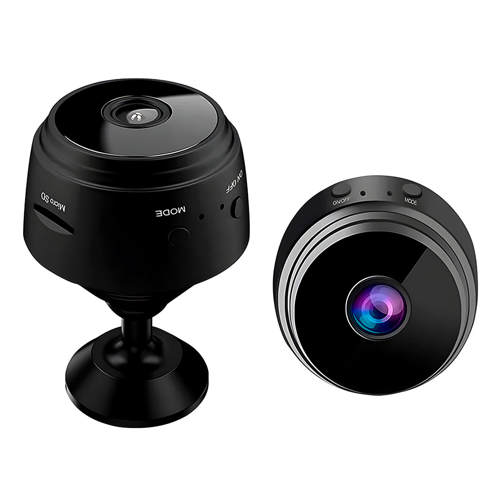 Mini Câmera de Segurança HD A9, Wi-Fi 1080P HD, Grava em Cartão de Memória, Visão Noturna, Preto